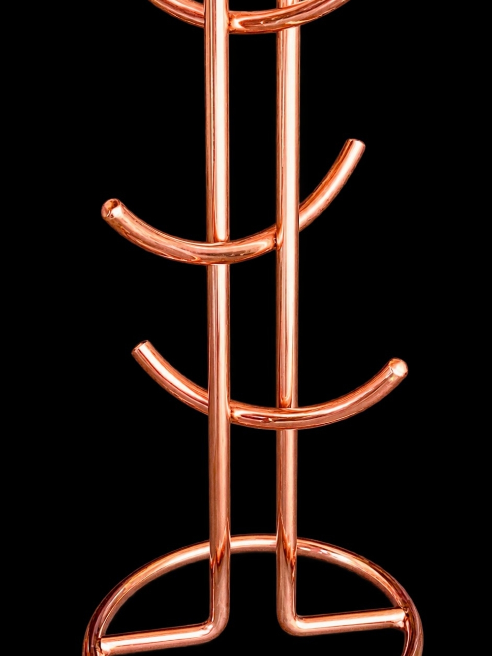 Copper Finish Mug Tree Stand - Rose Copper Coffee Cup Holder